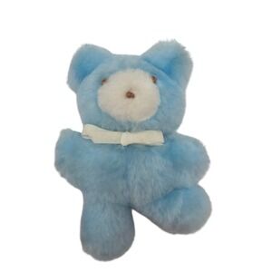 Small Blue Teddy Bear Plush Stuffed Animal Eden Mobile Replacement 1983